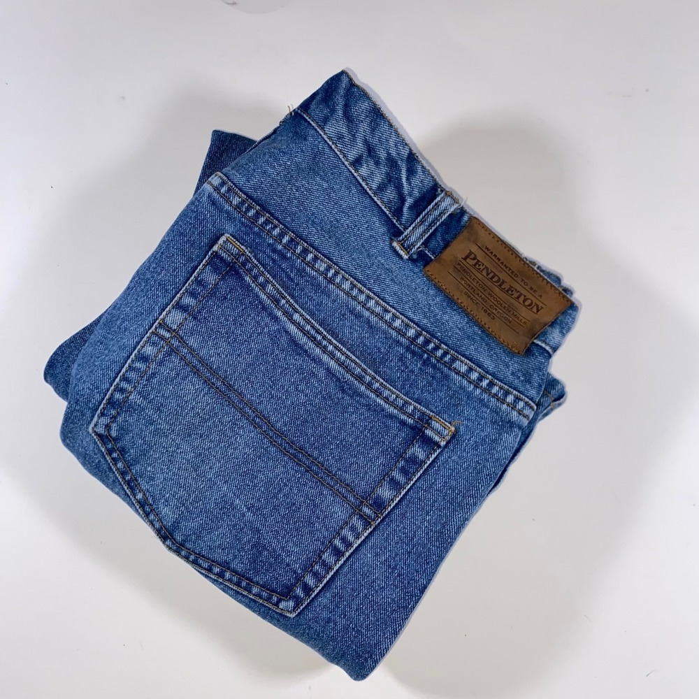 Pendleton Mens Straight Leg Denim Jeans Blue Medium Wash Size 36x30 Heritage